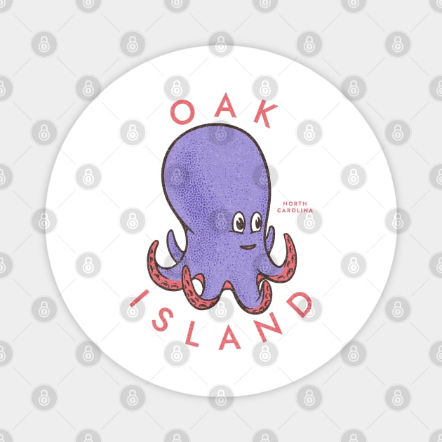 Oak Island, NC Summertime Vacationing Octopus Magnet by Contentarama